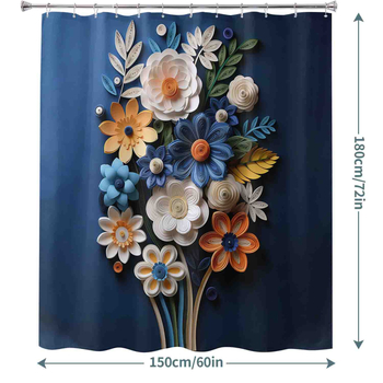 Cortină de duș florală primăvară-vară, personalizabilă, stil proaspăt, perdea despărțitoare pentru baie, acasă, cu inele de agățat