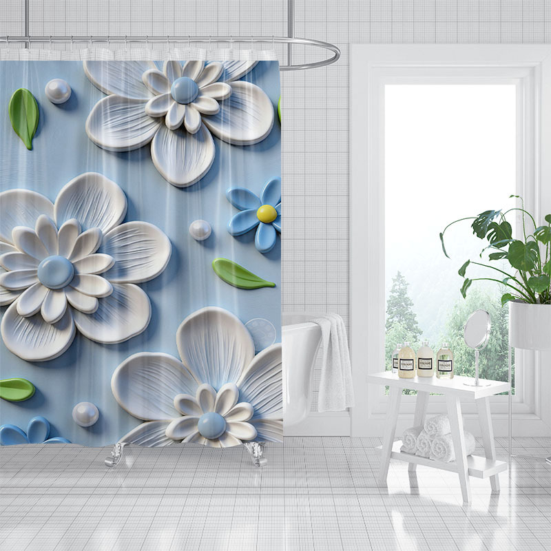 Cortină de duș florală primăvară-vară, personalizabilă, stil proaspăt, perdea despărțitoare pentru baie, acasă, cu inele de agățat