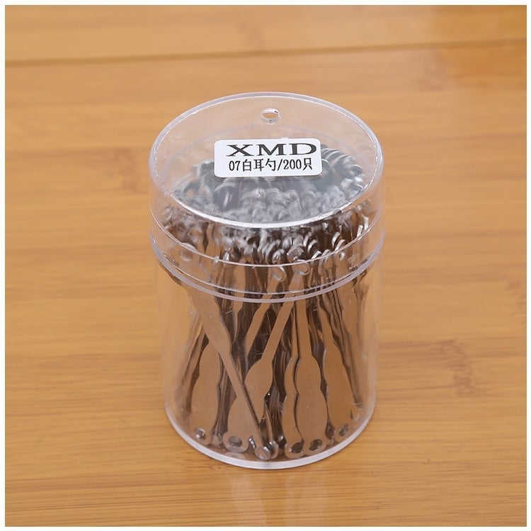 Set 07 lingurițe pentru urechi, aproximativ 200 de bucăți, metal, culoare aurie-albă mixtă, ne luminoase