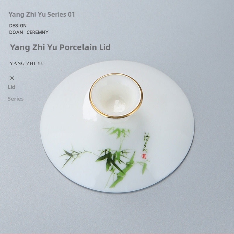 Biely porcelánový viečko pre Gongfu čajový set, viečko pre misu s tromi talentmi, náhradné viečko