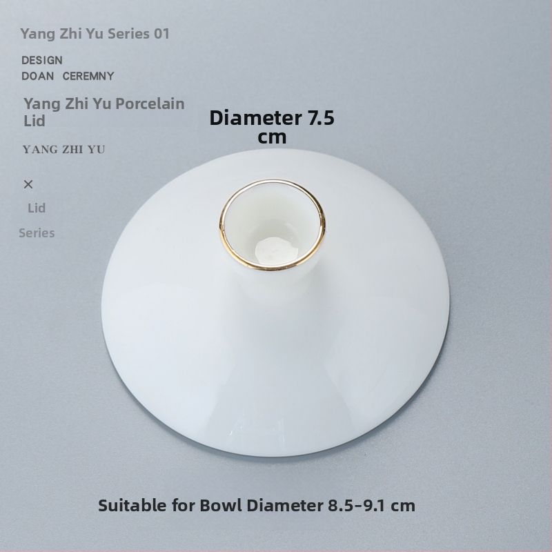 Biely porcelánový viečko pre Gongfu čajový set, viečko pre misu s tromi talentmi, náhradné viečko