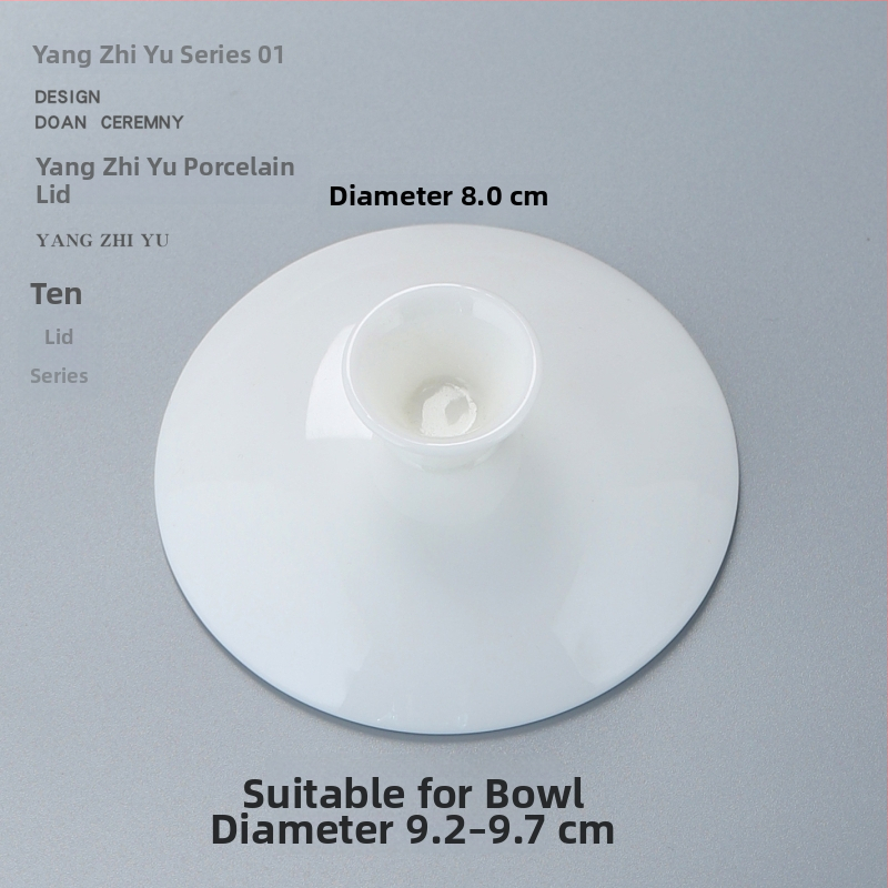 Biely porcelánový viečko pre Gongfu čajový set, viečko pre misu s tromi talentmi, náhradné viečko