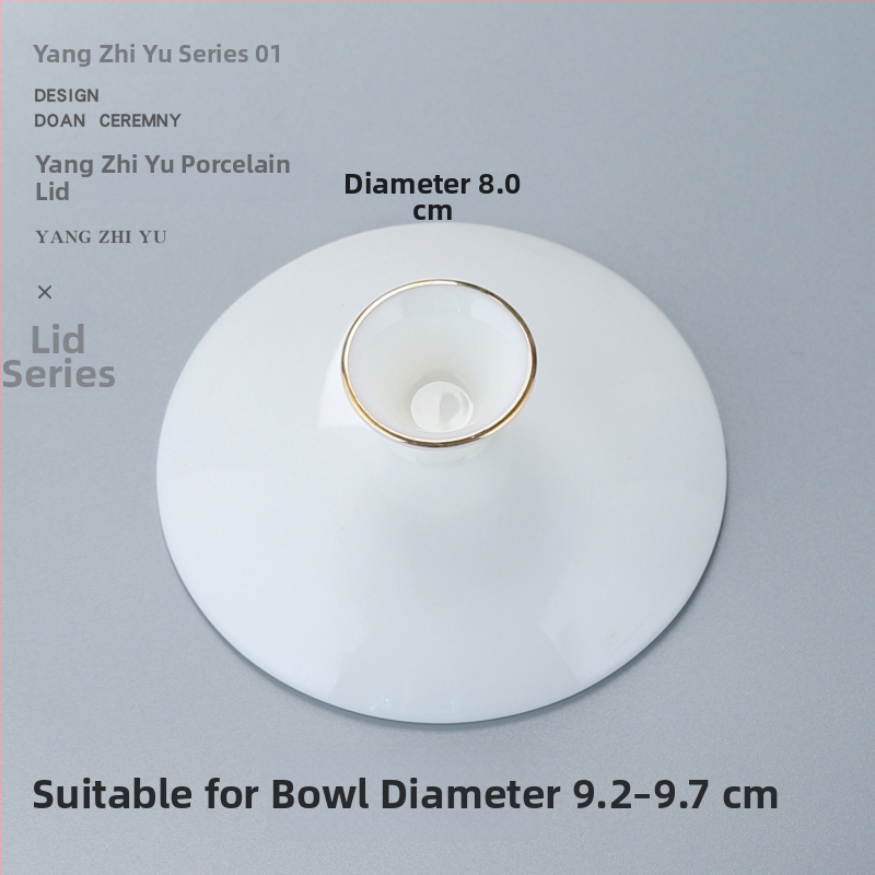 Biely porcelánový viečko pre Gongfu čajový set, viečko pre misu s tromi talentmi, náhradné viečko