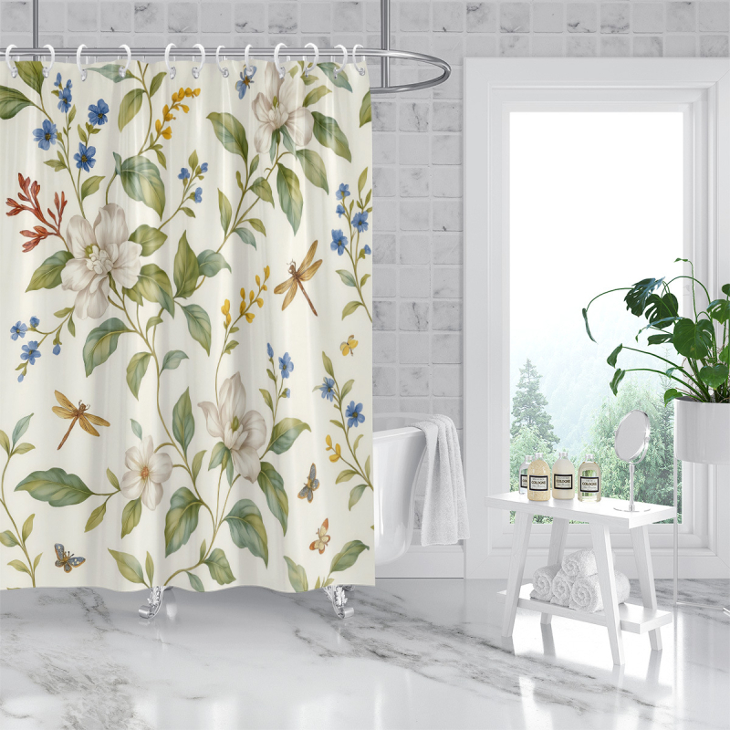 Cortină de duș impermeabilă pentru baie, perdea despărțitoare, imprimare digitală, decor pentru casă