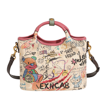 Ženska crossbody torba s graffiti otiskom, velika kapaciteta, model 2025