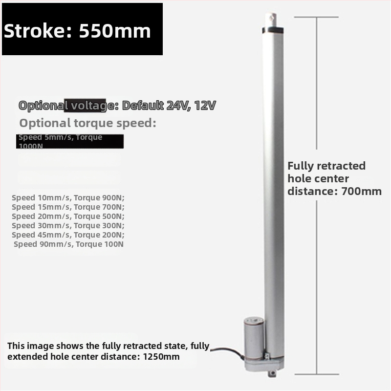DC elektromos tolóorsó motor 50/100/150/200 mm löket, emelő teleszkópos rúddal ablaknyitóhoz, zárt motorház