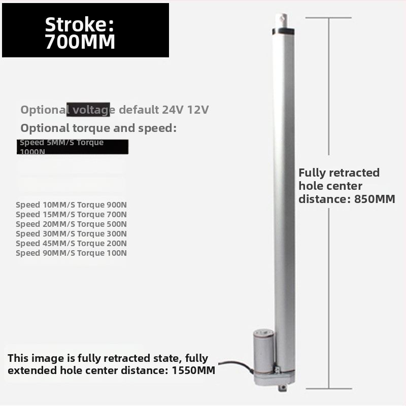 DC elektromos tolóorsó motor 50/100/150/200 mm löket, emelő teleszkópos rúddal ablaknyitóhoz, zárt motorház