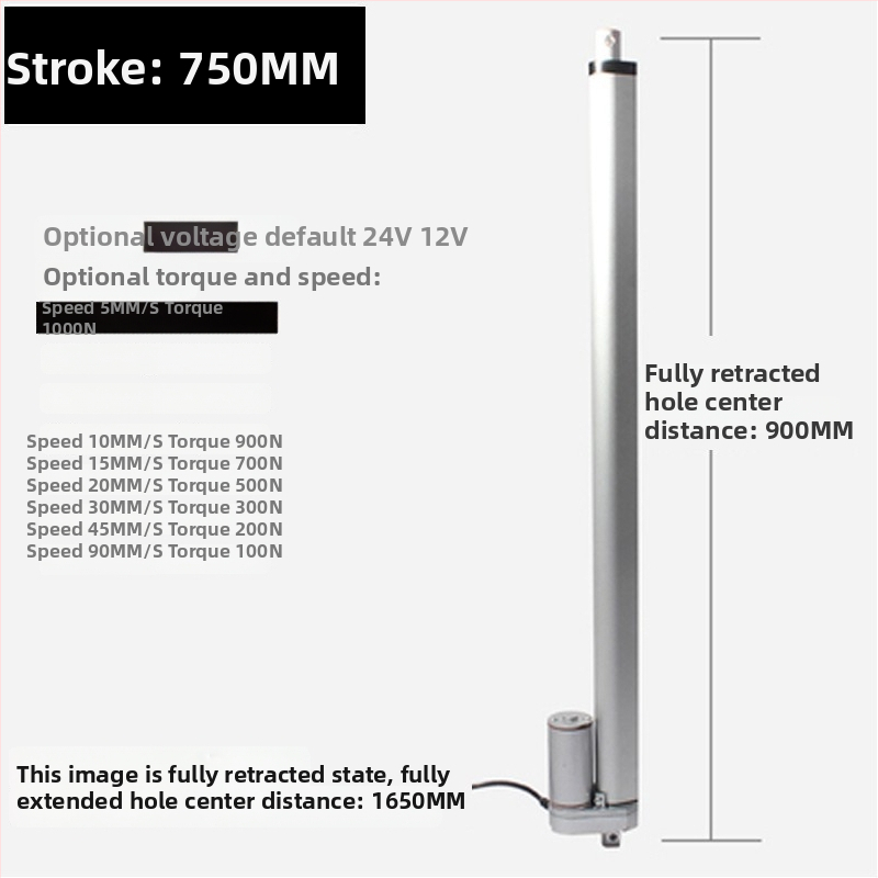 DC elektromos tolóorsó motor 50/100/150/200 mm löket, emelő teleszkópos rúddal ablaknyitóhoz, zárt motorház