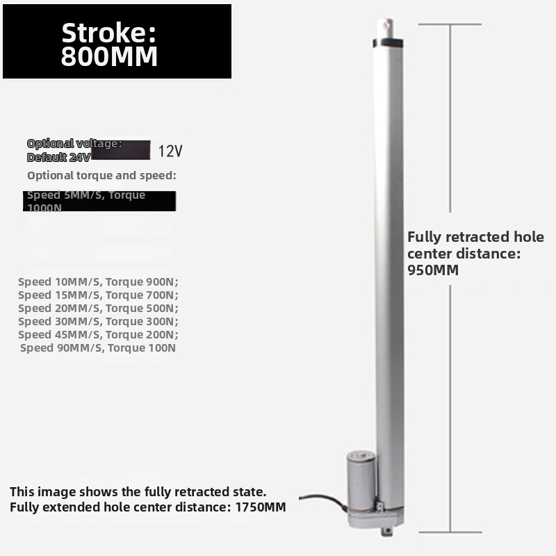 DC elektromos tolóorsó motor 50/100/150/200 mm löket, emelő teleszkópos rúddal ablaknyitóhoz, zárt motorház