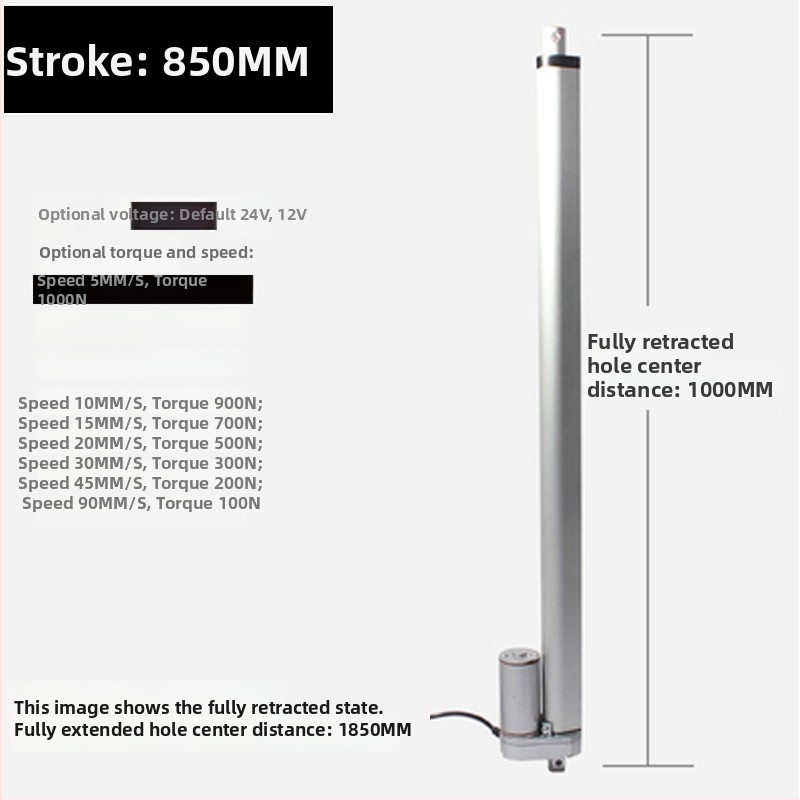 DC elektromos tolóorsó motor 50/100/150/200 mm löket, emelő teleszkópos rúddal ablaknyitóhoz, zárt motorház