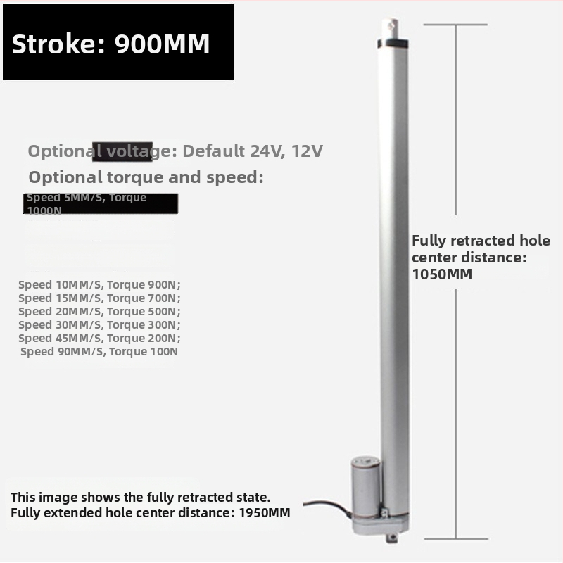 DC elektromos tolóorsó motor 50/100/150/200 mm löket, emelő teleszkópos rúddal ablaknyitóhoz, zárt motorház