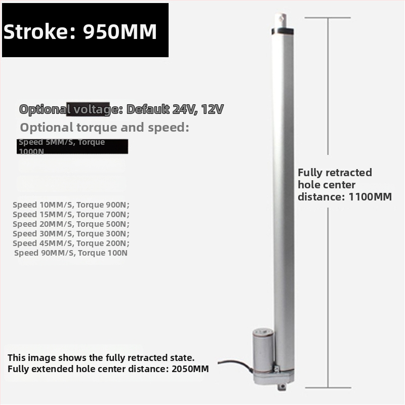 DC elektromos tolóorsó motor 50/100/150/200 mm löket, emelő teleszkópos rúddal ablaknyitóhoz, zárt motorház