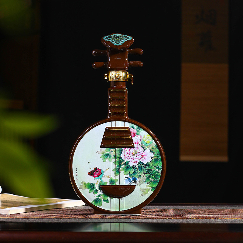 Set ceramic în formă de Pipa, două sticle de vin, ornament decorativ cadou