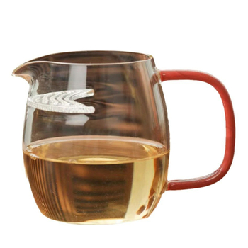 Set de ceai din sticlă borosilikat de înaltă rezistență la temperaturi, în formă de semilună, cu filtru integrat, capacitate mare