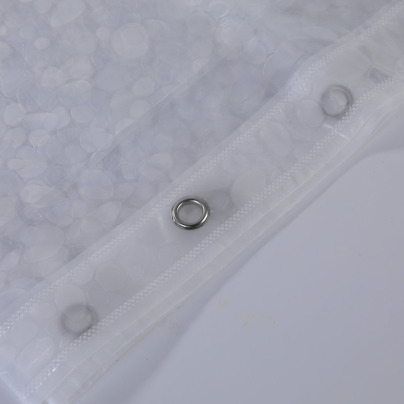 Cortină de duș transparentă, groasă, cu model pietre de râu 3D, impermeabilă PEVA pentru baie
