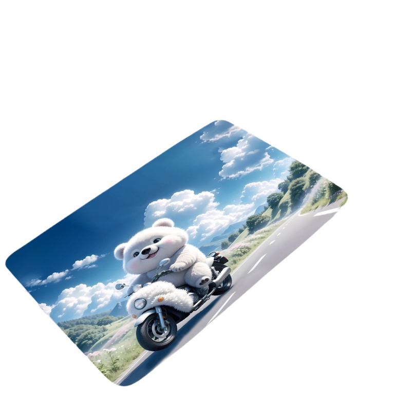 Perdea de duș din poliester impermeabil, imprimare digitală HD cu urs polar, set de patru piese