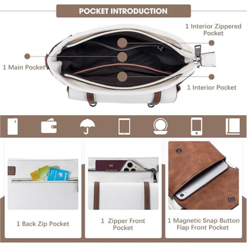 Ženska torba za rame u obliku bucket-a s preklopom, moderan dizajn, s više džepova, mala veličina, crossbody