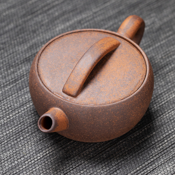 Ceainic din lut purpuriu cu cioc lung, stil Han, set ceramic Kung Fu pentru ceai cu filtru și mâner în stil chinezesc