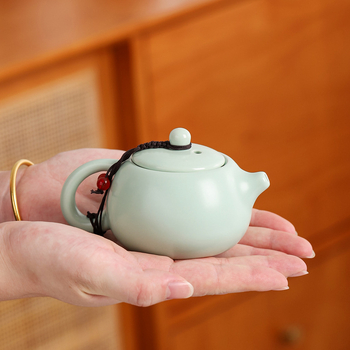 Ceainic Dingyao cu glazură mată, ceramică, Ru Kiln Xishi, set ceai Kung Fu