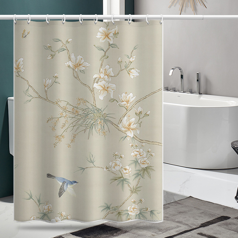 Cortină de duș din poliester cu model leopard, decor de baie în stil modern minimalist
