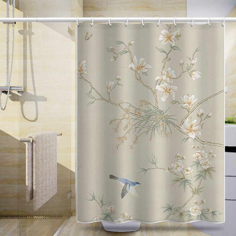 Cortină de duș din poliester cu model leopard, decor de baie în stil modern minimalist