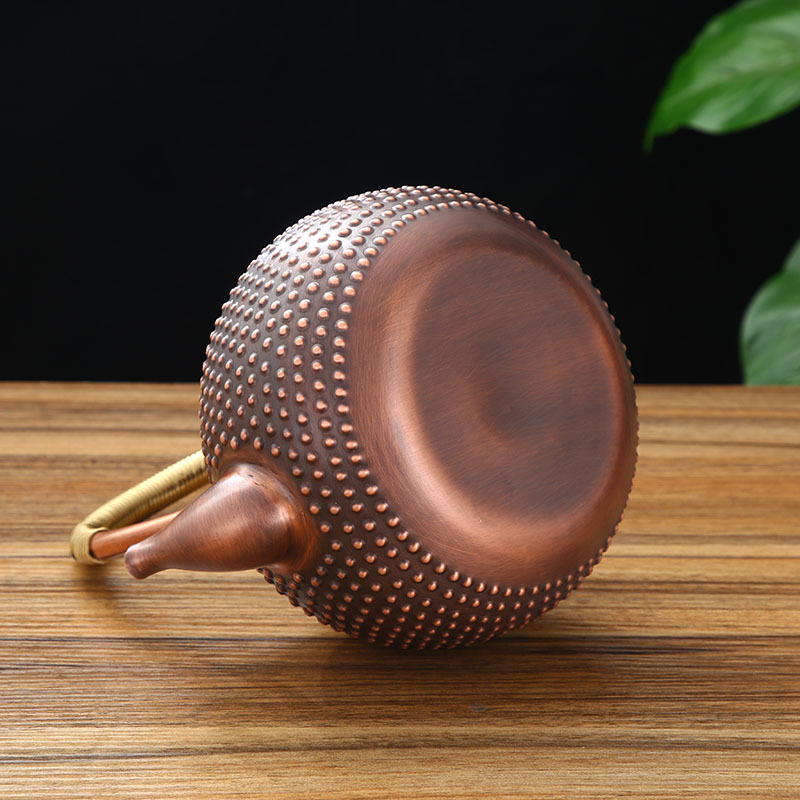 Ceainic din cupru, model nou, pentru fierberea apei, lucrat manual, fără strat de acoperire, design modern minimalist.