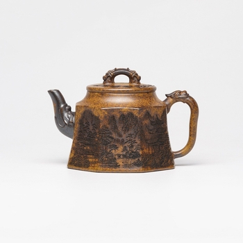 Ceainic Yixing din lut mov, fabricat manual de maestru, design cu dragon dublu, formă octogonală, lut mineral original, ceramică la temperaturi înalte