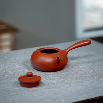 Ceainic Yixing din lut purpuriu Tangyu – Da Hong Pao – Gravuri manuale, Calitate medie, Set de ceai