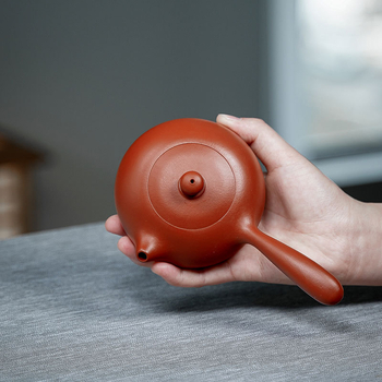 Ceainic Yixing din lut purpuriu Tangyu – Da Hong Pao – Gravuri manuale, Calitate medie, Set de ceai