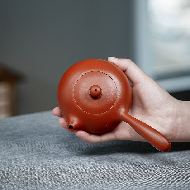 Ceainic Yixing din lut purpuriu Tangyu – Da Hong Pao – Gravuri manuale, Calitate medie, Set de ceai