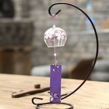 Prozirni stakleni zvončić za vjetar, ručno izrađeni ukras za vješanje, japanski stil sa sakurama, kreativan dar