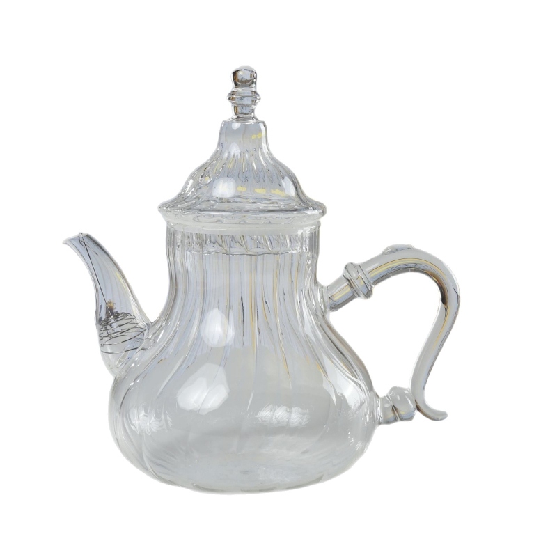Ceainic din sticlă borosilicat de înaltă rezistență la temperaturi, inspirat de meșteșugul ceramicii antice în stil marocano-arab-turcesc