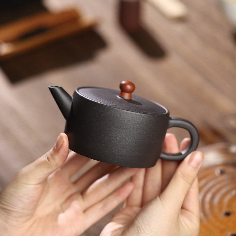 Ceainic Yixing din lut purpuriu, handmade, lut galben din mină original, Hongyun Dangtou, ceainic autentic din lut purpuriu, stil Han plăci, set Kung Fu ceai