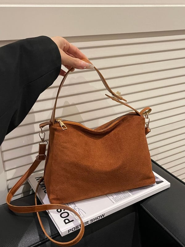 Retro mat torbica za žene, pod pazuh crossbody torba od velura