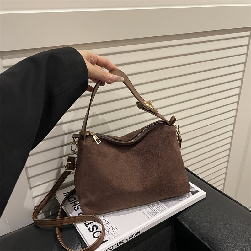 Retro mat torbica za žene, pod pazuh crossbody torba od velura