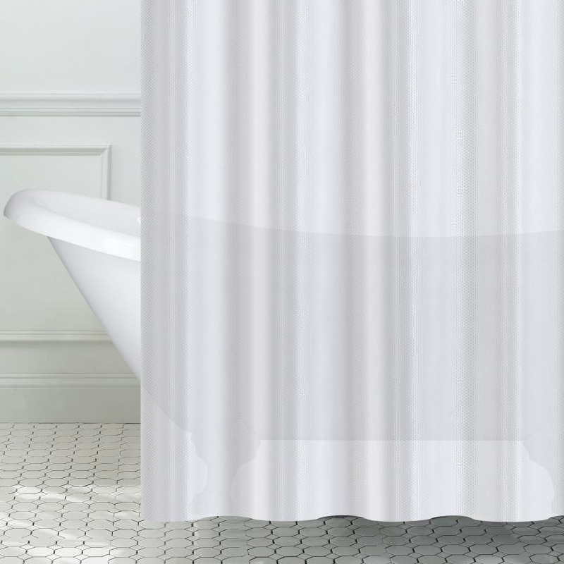 Cortină de duș 3D EVA cu buline, impermeabilă, rezistentă la mucegai, montaj fără găuri, transparentă, îngroșată, pentru baie