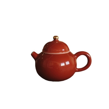 Ceainic ceramic cu glazură roșie, capacitate mică, set de ceai din ceramică