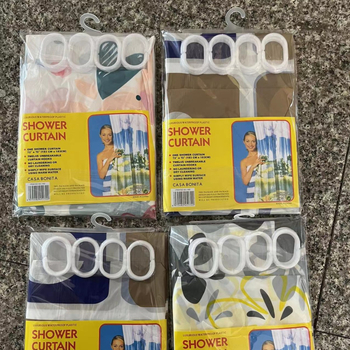 Perdea de duș de unică folosință, impermeabilă din plastic pentru baie, paravan cu cârlige, disponibilă în mai multe culori
