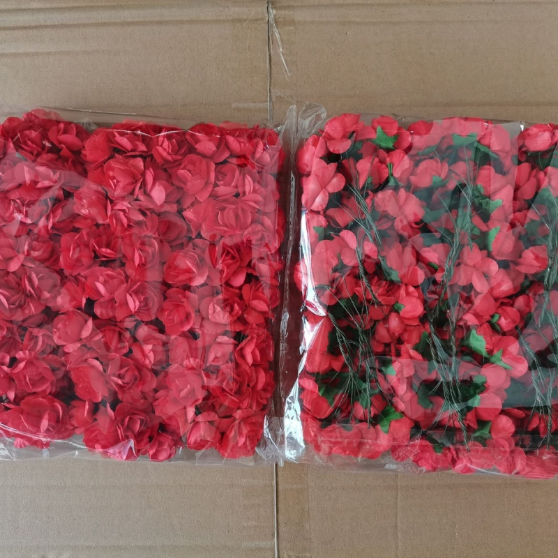 Buchet din flori de hârtie lucrate manual cu azalee, trandafir artificial și bujor; cunună de nuntă, cutie cadou, cutie de bomboane, accesorii pentru DIY