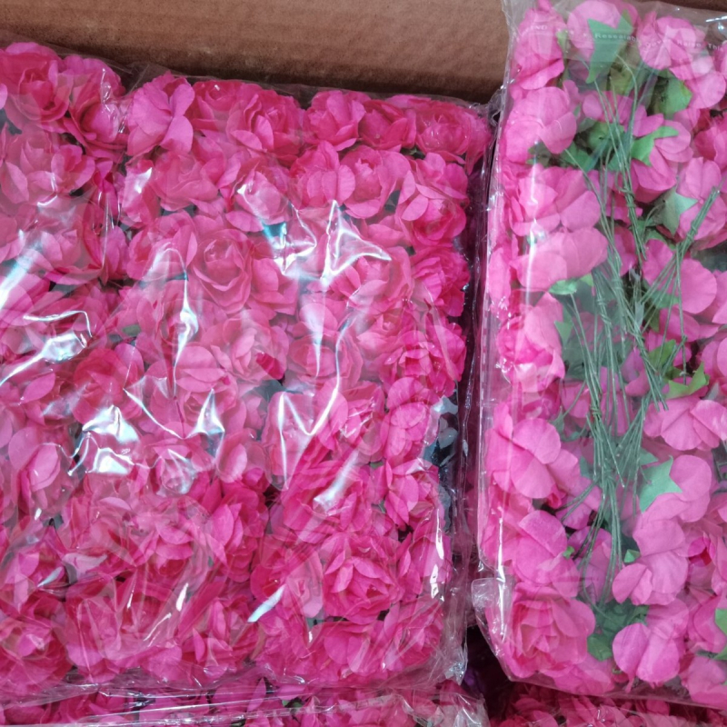 Buchet din flori de hârtie lucrate manual cu azalee, trandafir artificial și bujor; cunună de nuntă, cutie cadou, cutie de bomboane, accesorii pentru DIY