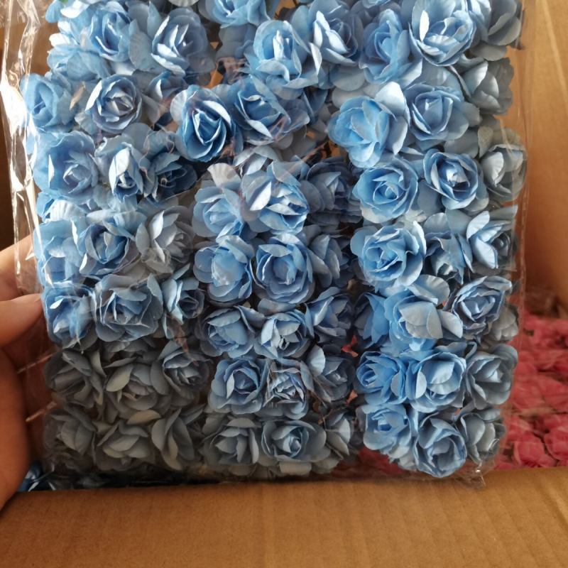 Buchet din flori de hârtie lucrate manual cu azalee, trandafir artificial și bujor; cunună de nuntă, cutie cadou, cutie de bomboane, accesorii pentru DIY