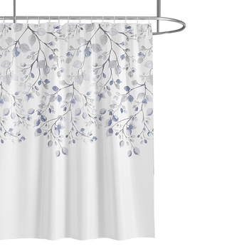 Cortină de duș din poliester, cu imprimeu floral, impermeabilă și rezistentă la mucegai, îngroșată, fără montaj