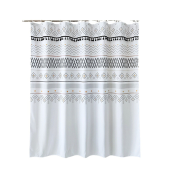 Perdea de duș boemă geometrică, personalizată, impermeabilă, cu imprimare digitală, stil minimalist pentru baie