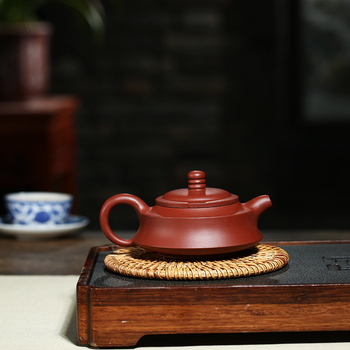 Ceainic Yixing din lut purpuriu, pictură manuală, motiv Dahongpao, cutie cadou