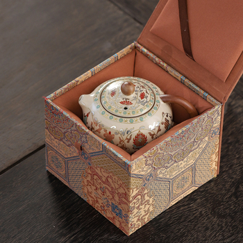 Set ceai din porțelan Ru, gaiwan și ceainic, ceramică în stil retro