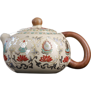 Set ceai din porțelan Ru, gaiwan și ceainic, ceramică în stil retro