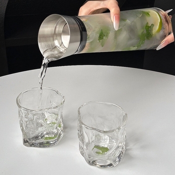 Ceainic de infuzie din sticlă cu lămâie, capacitate mare pentru băuturi și apă rece