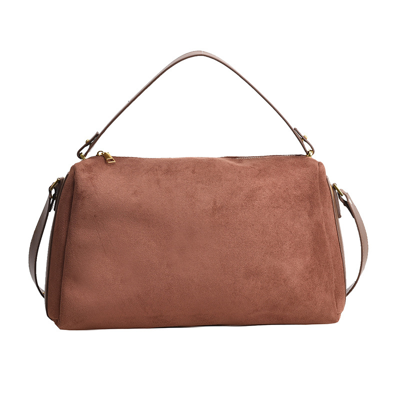 Retro velurova ženska torbica, visokokvalitetan dojam, jesensko-zimska sezona, velika kapaciteta, za rame i crossbody