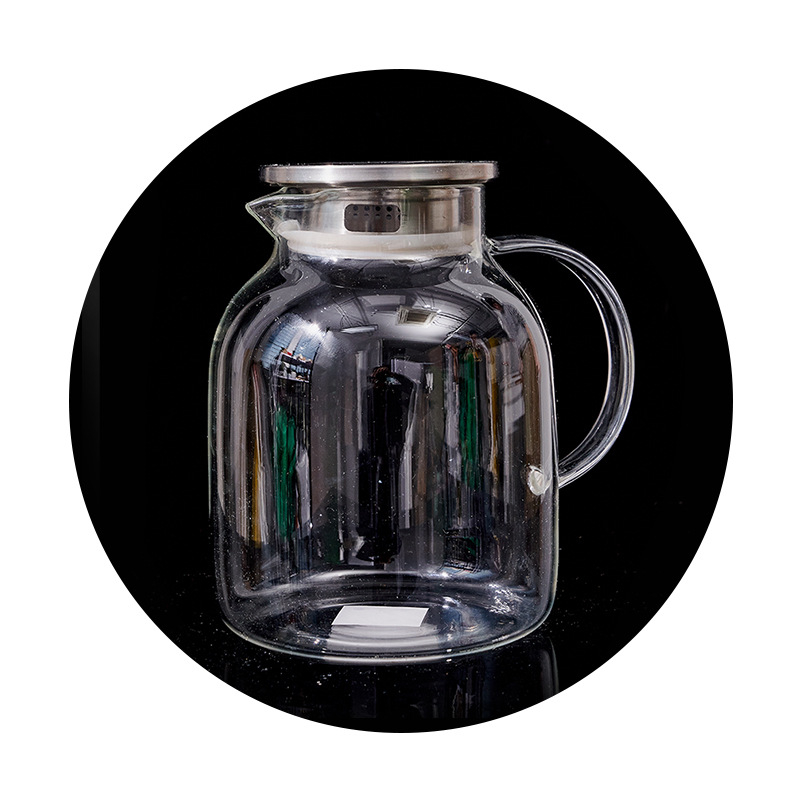 Cană din sticlă borosilicată pentru infuzare rece cu filtru, capacitate mare, rezistentă la temperaturi înalte