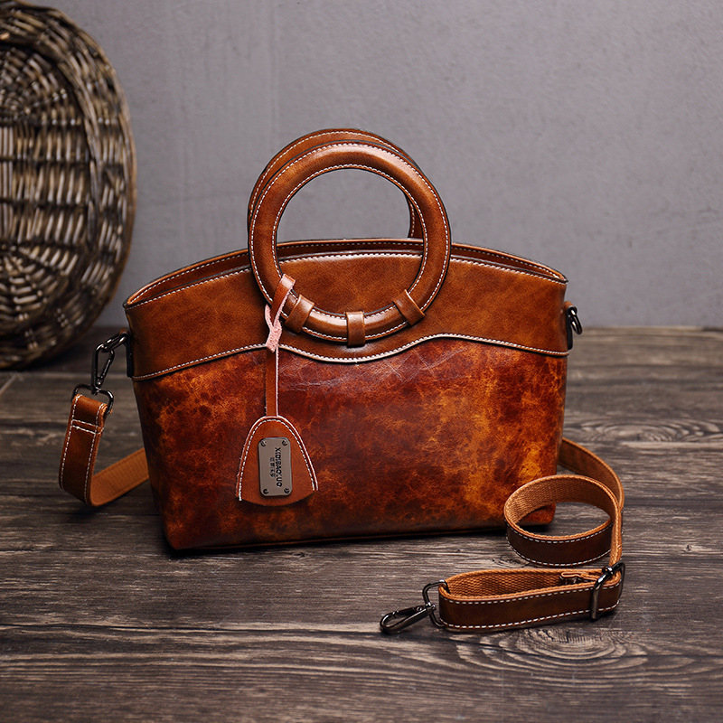 Citi Paul jesensko-zimska torbica s kružnim prstenom, gornja ručka i crossbody, vintage minimalistički stil za žene